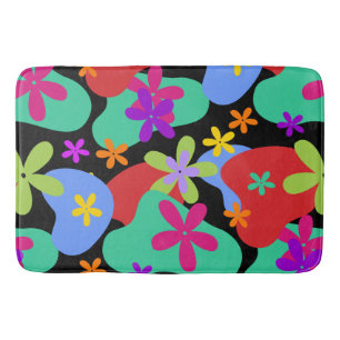 Retro Flowers naadloos gekleurd patroon Badmat
