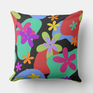 Retro Flowers naadloos gekleurd patroon Buitenkussen