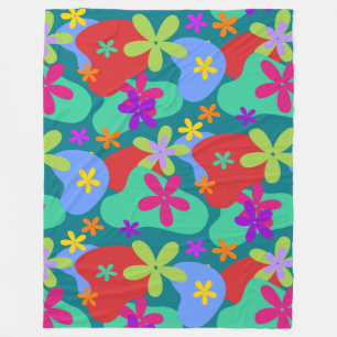 Retro Flowers naadloos gekleurd patroon Fleece Deken