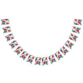 Retro Flowers naadloos gekleurd patroon Vlaggetjes (Alle)