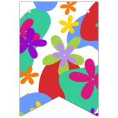 Retro Flowers naadloos gekleurd patroon Vlaggetjes (Derde vlag)