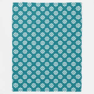 Retro Flowers naadloos patroonwit Fleece Deken