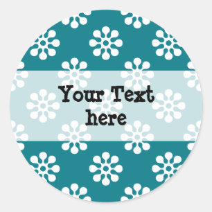 Retro Flowers naadloos patroonwit Ronde Sticker