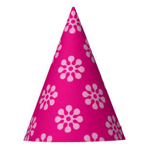 Retro Flowers naadloze witte patronen Feesthoedjes