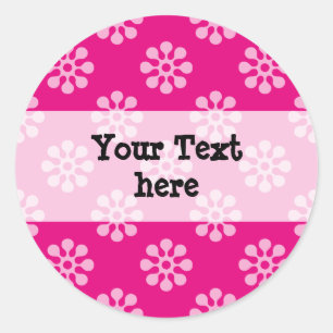 Retro Flowers naadloze witte patronen Ronde Sticker