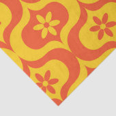 Retro Flowers on Yellow and Red Ogee Pattern  Tissuepapier (Detail)
