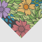 Retro Flowers op grote schaal Multicolf Tissuepapier (Detail)