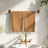 Retro Flowers Towel Brown Copper Bath Accent Bad Handdoek