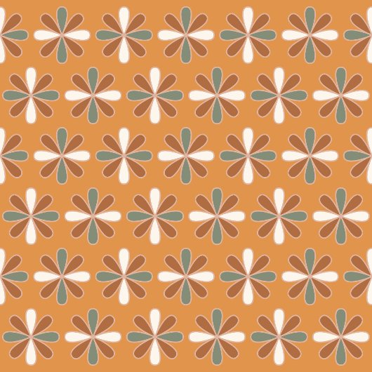 Retro Flowers Towel Brown Copper Bath Accent Bad Handdoek