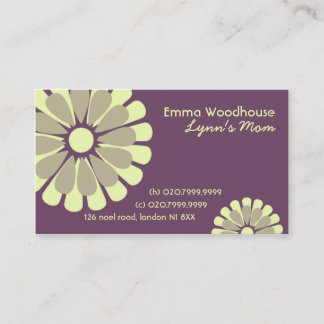 Retro Flowers Visitekaartje Contactkaartje