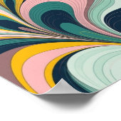 Retro Fluid Abstractionist Wave Poster (Coin)