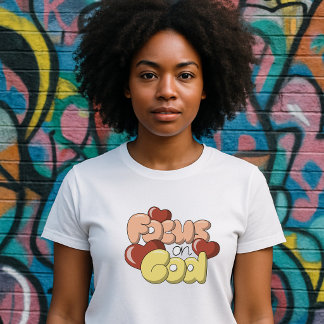 Retro Focus op God - Harten T-shirt