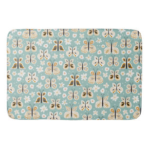 Retro Folk Art Butterflies Badmat