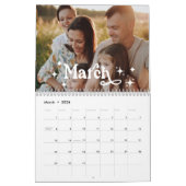 Retro Font Aangepaste gepersonaliseerde 2025 Famil Kalender (Mar 2026)