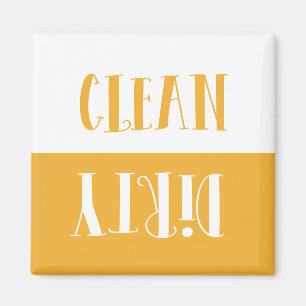 Retro font Clean of Dirty-vaatwasmachine Magneet