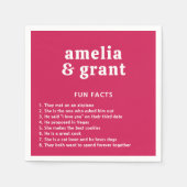 Retro Font Hot Roze Moderne bruiloft Servet (Voorkant)