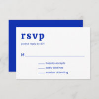 Retro Font Royal Blue Moderne bruiloft