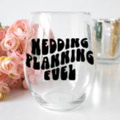 Retro Font Verloving Cadeaus Bruiloft Planning Fun Wijnglas Zonder Voet