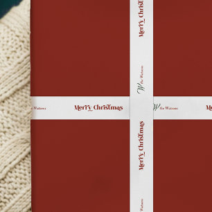 Retro Font Vrolijk Kerstfeest Aangepaste familiena Lint