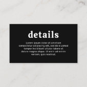 Retro Font Zwart Moderne bruiloft Informatiekaartje (Voorkant)