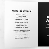 Retro Font Zwart QR Code Foto Moderne bruiloft Drieluik Uitnodiging (Binnenzijde eerst)