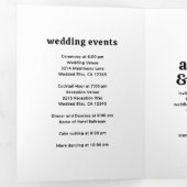 Retro Font Zwart-wit QR Code Foto Huwelijk Drieluik Uitnodiging (Binnenzijde eerst)