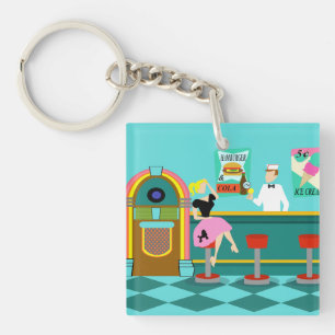Retro Fontein AcrylKeychain van de Soda Sleutelhanger