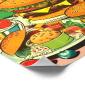 Retro Food Comic Illustratie Poster (Hoek)