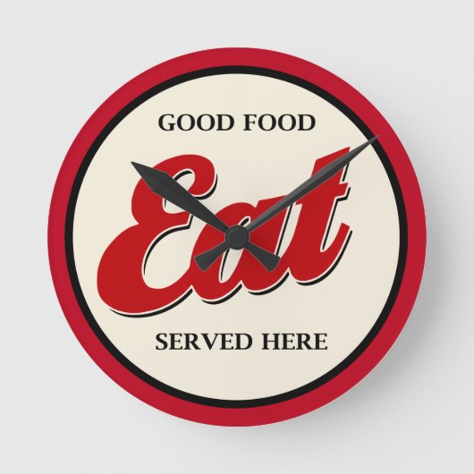 Retro Food Theme Kitchen Wall Decor Ronde Klok (Voorkant)