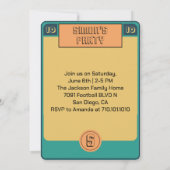 Retro Football Card inspiré Boy Party Invitation (Dos)