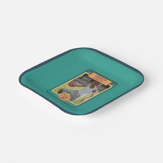 Retro Football Kaart geïnspireerd Boy Party Papieren Bordje (Gebogen)