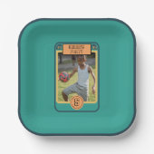 Retro Football Kaart geïnspireerd Boy Party Papieren Bordje (Voorkant)