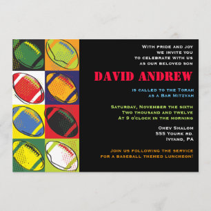 Retro Football met de Bar Bat Mitzvah Uitnodiging