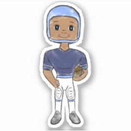  retro football player blue navy simpel sticker