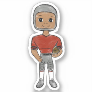  retro football player Silver Red simpel Sticker