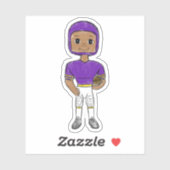  retro football speler paars geel eenvoudig sticker (Vel)