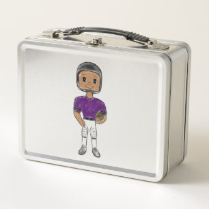  retro football speler paars zwart simpel