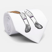  retro football speler paars zwart simpel stropdas (Opgerold)