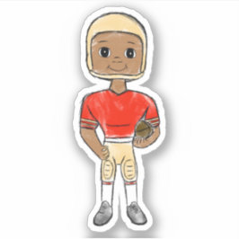  retro football speler red gold simpel sticker