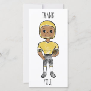  retro football speler zwart geel eenvoudig bedankkaart