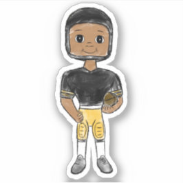  retro football speler zwart geel eenvoudig sticker