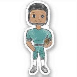  retro football speler zwart groen simpel sticker