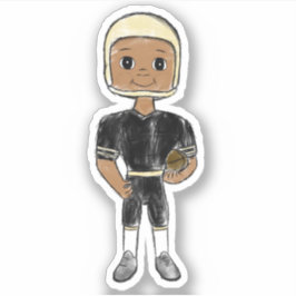  retro football speler zwarte simpele stick sticker