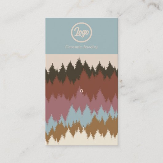 Retro Forest Pin Sieraden Logo Visitekaartje (Voorkant)