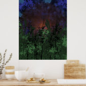 Retro Forest Sunset Poster (Keuken)
