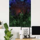 Retro Forest Sunset Poster (Thuiskantoor)