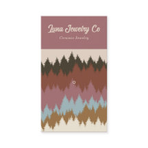 Retro Forêt colorée 1 broche Carte de visite bijou
