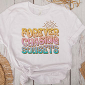 Retro "Forever Chasing Zonsondergangen" T-shirt