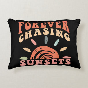 Retro Forever Chasing Zonsondergangen Zomervakant Accent Kussen
