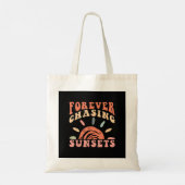 Retro  Forever Chasing Zonsondergangen Zomervakant Tote Bag (Achterkant)
